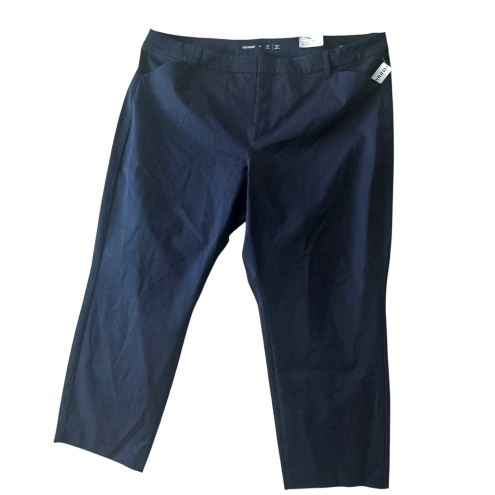 Old Navy NEW High Waisted Pixie 26 Pockets Straight Ankle Pants Stretch Zip Blue - Picture 2 of 16